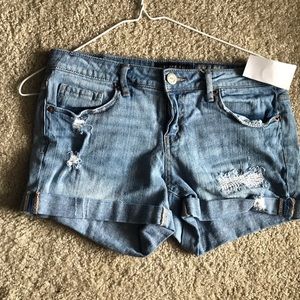 Distressed Midi Shorts